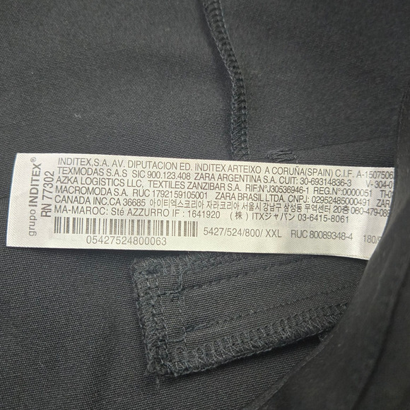 Zara Black Mini Flare High Waisted Wide Leg Split Minimal Dress Pants Size XXL - Picture 8 of 11